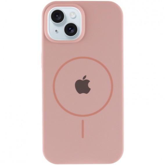 Чехол Silicone Case Full Protective (AA) with MagSafe для Apple iPhone 14 (6.1") Розовый / Pink Sand
