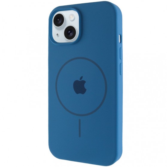 Чехол Silicone Case Full Protective (AA) with MagSafe для Apple iPhone 14 (6.1") Синий / Denim Blue