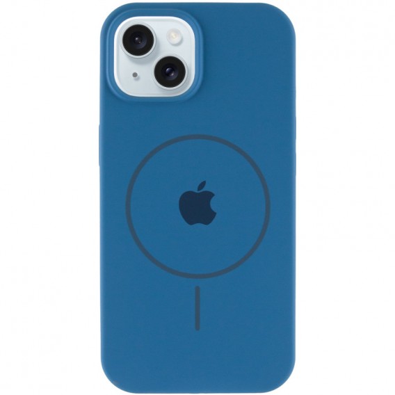 Чехол Silicone Case Full Protective (AA) with MagSafe для Apple iPhone 14 (6.1") Синий / Denim Blue