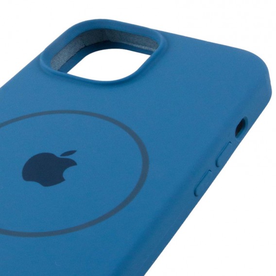Чехол Silicone Case Full Protective (AA) with MagSafe для Apple iPhone 14 (6.1") Синий / Denim Blue