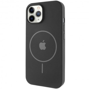 Чохол Silicone Case Full Protective (AA) with MagSafe для Apple iPhone 11 Pro Max (6.5") Чорний / Black