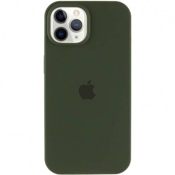 Чохол Silicone Case Full Protective (AA) with MagSafe для Apple iPhone 11 Pro Max (6.5") Зелений / Cyprus Green