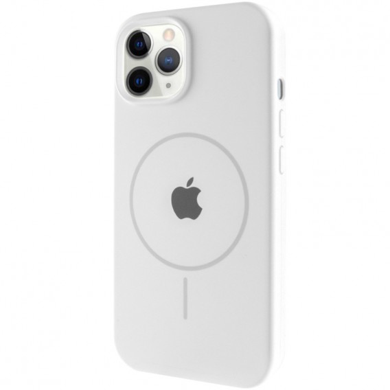 Чохол Silicone Case Full Protective (AA) with MagSafe для Apple iPhone 12 Pro / 12 (6.1") Білий / White