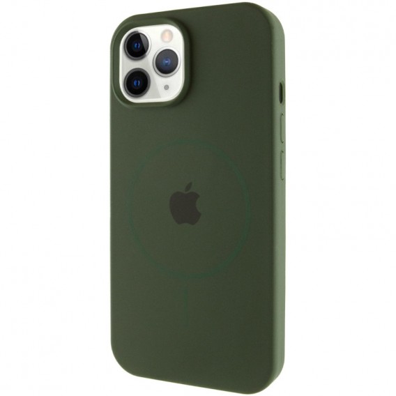 Чохол Silicone Case Full Protective (AA) with MagSafe для Apple iPhone 12 Pro / 12 (6.1") Зелений / Cyprus Green