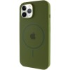 Чохол Silicone Case Full Protective (AA) with MagSafe для Apple iPhone 12 Pro / 12 (6.1") Зелений / Dark Olive