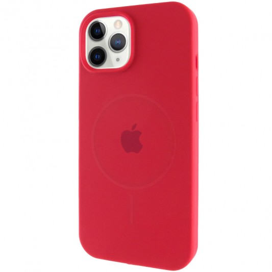 Чехол Silicone Case Full Protective (AA) with MagSafe для Apple iPhone 12 Pro / 12 (6.1") Красный / Deep Red