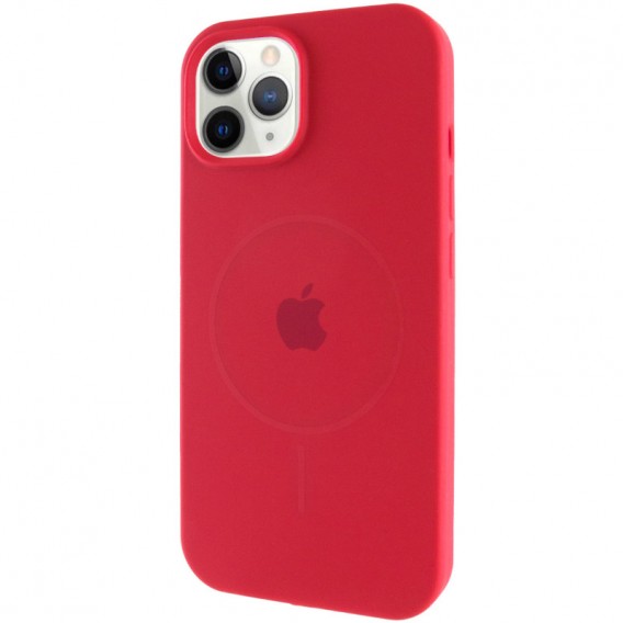 Чохол Silicone Case Full Protective (AA) with MagSafe для Apple iPhone 12 Pro / 12 (6.1") Червоний / Deep Red