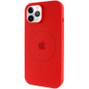 Чехол Silicone Case Full Protective (AA) with MagSafe для Apple iPhone 12 Pro / 12 (6.1") Красный / Red