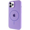 Чохол Silicone Case Full Protective (AA) with MagSafe для Apple iPhone 12 Pro / 12 (6.1") Бузковий / Dasheen