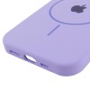 Чохол Silicone Case Full Protective (AA) with MagSafe для Apple iPhone 12 Pro / 12 (6.1") Бузковий / Dasheen