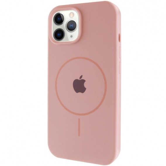 Чехол Silicone Case Full Protective (AA) with MagSafe для Apple iPhone 12 Pro / 12 (6.1") Розовый / Pink Sand
