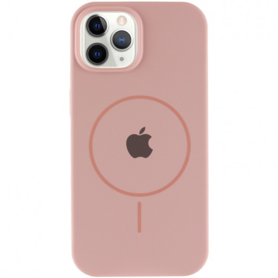 Чехол Silicone Case Full Protective (AA) with MagSafe для Apple iPhone 12 Pro / 12 (6.1") Розовый / Pink Sand