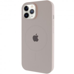 Чохол Silicone Case Full Protective (AA) with MagSafe для Apple iPhone 12 Pro / 12 (6.1") Сірий / Light Grey