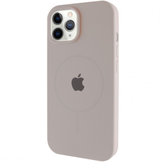 Чохол Silicone Case Full Protective (AA) with MagSafe для Apple iPhone 12 Pro / 12 (6.1") Сірий / Light Grey