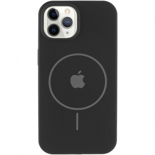 Чехол Silicone Case Full Protective (AA) with MagSafe для Apple iPhone 12 Pro Max (6.7") Черный / Black - изображение 1