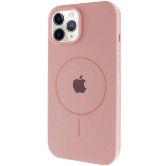 Чехол Silicone Case Full Protective (AA) with MagSafe для Apple iPhone 12 Pro Max (6.7") Розовый / Pink Sand