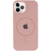 Чохол Silicone Case Full Protective (AA) with MagSafe для Apple iPhone 12 Pro Max (6.7") Рожевий / Pink Sand