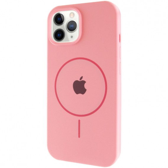 Чохол Silicone Case Full Protective (AA) with MagSafe для Apple iPhone 12 Pro Max (6.7") Рожевий / Light pink