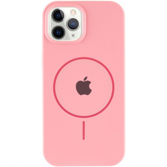 Чохол Silicone Case Full Protective (AA) with MagSafe для Apple iPhone 12 Pro Max (6.7") Рожевий / Light pink