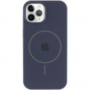 Чехол Silicone Case Full Protective (AA) with MagSafe для Apple iPhone 12 Pro Max (6.7") Темно-синий / Midnight blue