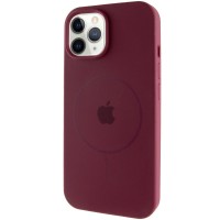 Чохол Silicone Case Full Protective (AA) with MagSafe для Apple iPhone 12 Pro Max (6.7") Бордовий / Plum