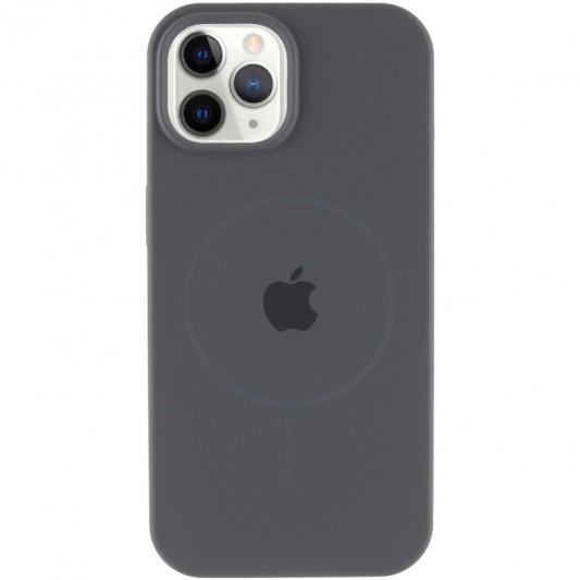 Чехол Silicone Case Full Protective (AA) with MagSafe для Apple iPhone 12 Pro Max (6.7") Серый / Dark Gray - изображение 1