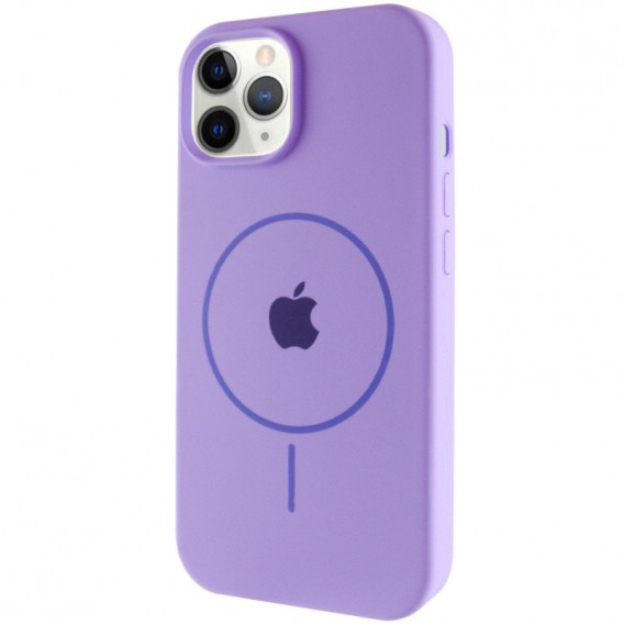 Чохол Silicone Case Full Protective (AA) with MagSafe для Apple iPhone 12 Pro Max (6.7") Бузковий / Dasheen