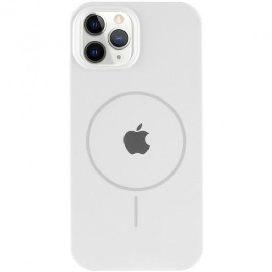 Чехол Silicone Case Full Protective (AA) with MagSafe для Apple iPhone 12 Pro Max (6.7") Белый / White - изображение 1