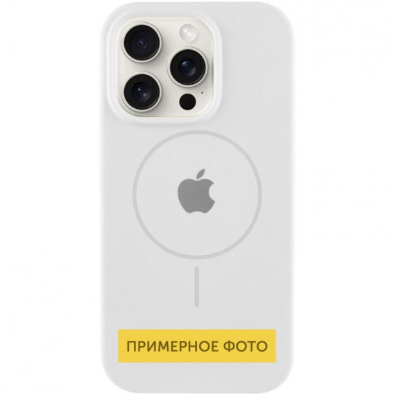 Чехол Silicone Case Full Protective (AA) with MagSafe для Apple iPhone 16 Plus (6.7") Белый / White