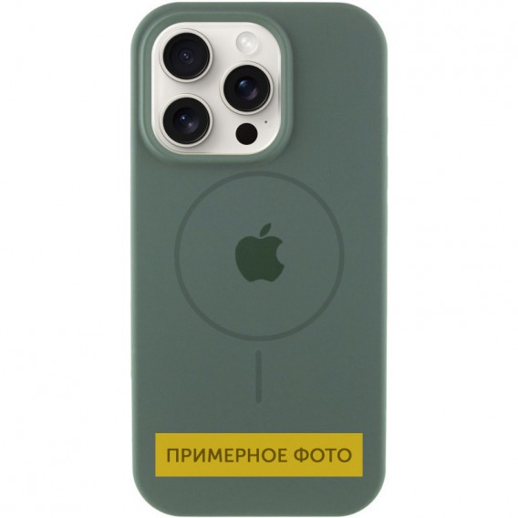 Чехол Silicone Case Full Protective (AA) with MagSafe для Apple iPhone 16 Plus (6.7") Зеленый / Pine green