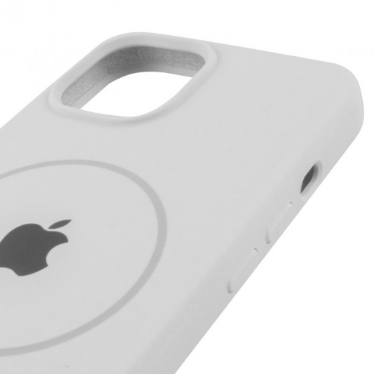 Чехол Silicone Case Full Protective (AA) with MagSafe для Apple iPhone 14 Plus (6.7") Белый / White - изображение 3