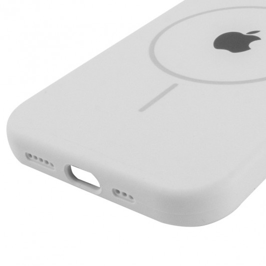 Чехол Silicone Case Full Protective (AA) with MagSafe для Apple iPhone 14 Plus (6.7") Белый / White - изображение 4