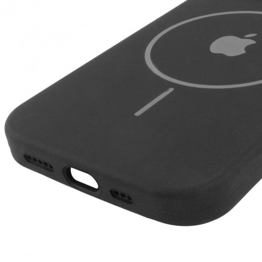 Чехол Silicone Case Full Protective (AA) with MagSafe для Apple iPhone 14 Plus (6.7") Черный / Black - изображение 4