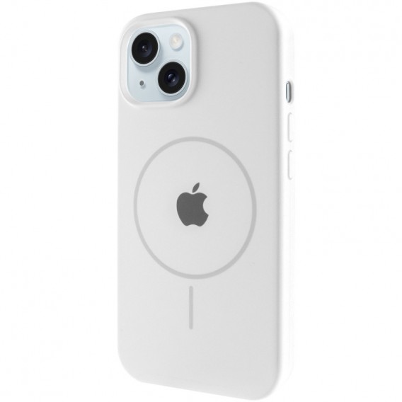 Чохол Silicone Case Full Protective (AA) with MagSafe для Apple iPhone 15 Plus (6.7") Білий / White