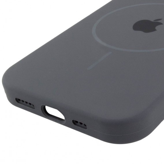 Чохол Silicone Case Full Protective (AA) with MagSafe для Apple iPhone 15 Plus (6.7") Сірий / Dark Gray