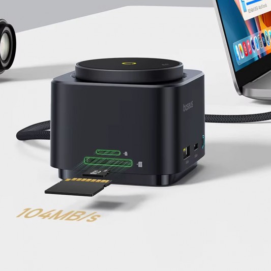 БЗП+HUB Baseus MagPro Series II 7-in-1 (USB-C to HDMI 4K 60Hz+2USB-А+2C+1SD/TF) (B000729001) Cosmic Black - изображение 3