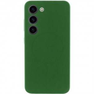 Чехол Silicone Cover Lakshmi Full Camera (AA) with MagFit для Samsung Galaxy S23 Зеленый / Dark green