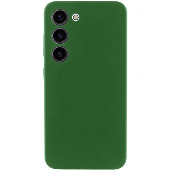 Чохол Silicone Cover Lakshmi Full Camera (AA) with MagFit для Samsung Galaxy S23 Зелений / Dark green