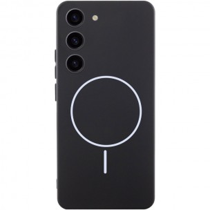 Чехол Silicone Cover Lakshmi Full Camera (AA) with MagFit для Samsung Galaxy S23 Черный / Black