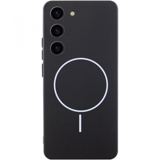Чехол Silicone Cover Lakshmi Full Camera (AA) with MagFit для Samsung Galaxy S23 Черный / Black
