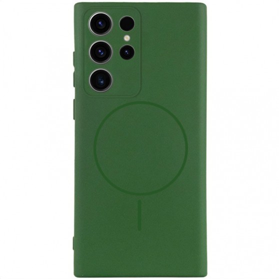 Чохол Silicone Cover Lakshmi Full Camera (AA) with MagFit для Samsung Galaxy S23 Ultra Зелений / Dark green
