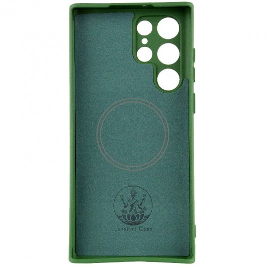 Чехол Silicone Cover Lakshmi Full Camera (AA) with MagFit для Samsung Galaxy S23 Ultra Зеленый / Dark green - изображение 1