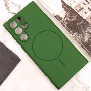 Чехол Silicone Cover Lakshmi Full Camera (AA) with MagFit для Samsung Galaxy S23 Ultra Зеленый / Dark green
