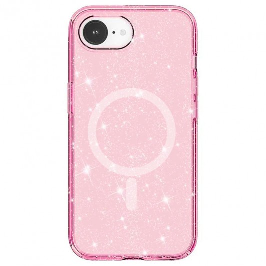 Чехол TPU Galaxy Sparkle (MagFit) для Apple iPhone 16e (6.1") Pink+Glitter