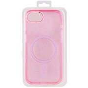 Чехол TPU Galaxy Sparkle (MagFit) для Apple iPhone 16e (6.1") Pink+Glitter