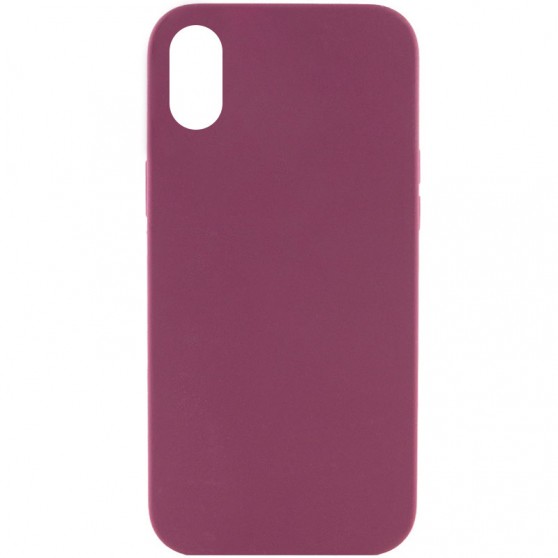 Чехол Silicone Case Full Protective (AA) NO LOGO для iPhone XR (6.1") Бордовый / Plum