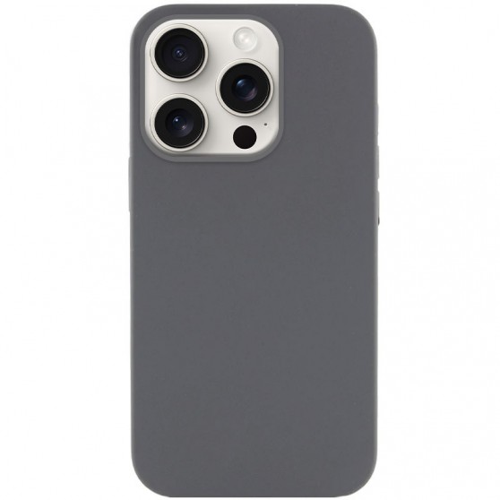 Чехол Silicone Case Full Protective (AA) NO LOGO для Apple iPhone 15 Pro (6.1") Серый / Dark Gray
