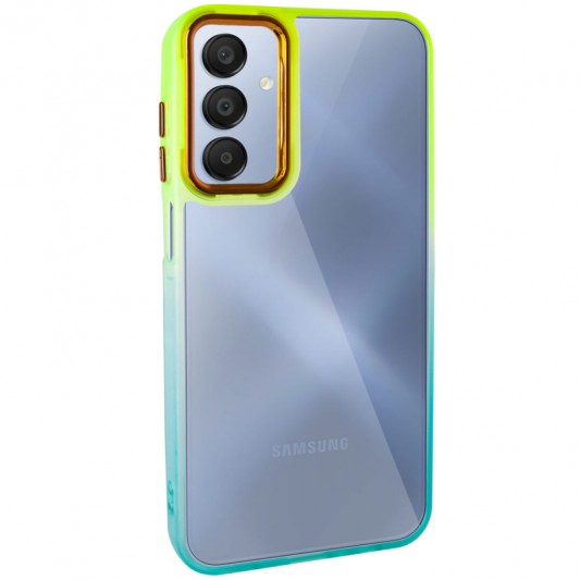 Чехол TPU+PC Fresh sip series для Samsung Galaxy A24 4G Бирюзовый/Лимонный