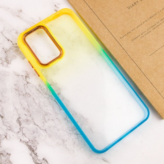 Чехол TPU+PC Fresh sip series для Samsung Galaxy A24 4G Бирюзовый / Оранжевый - изображение 2