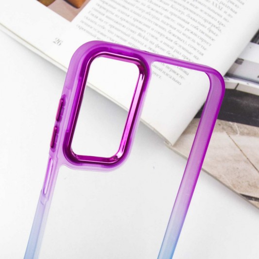Чехол TPU+PC Fresh sip series Samsung Galaxy A24 4G Синий / Фиолетовый - изображение 4